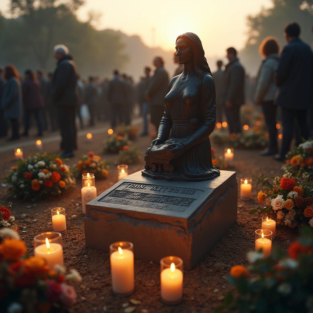 Solemn Memorial at Tempi, Greece, Honoring Train Crash Victi...