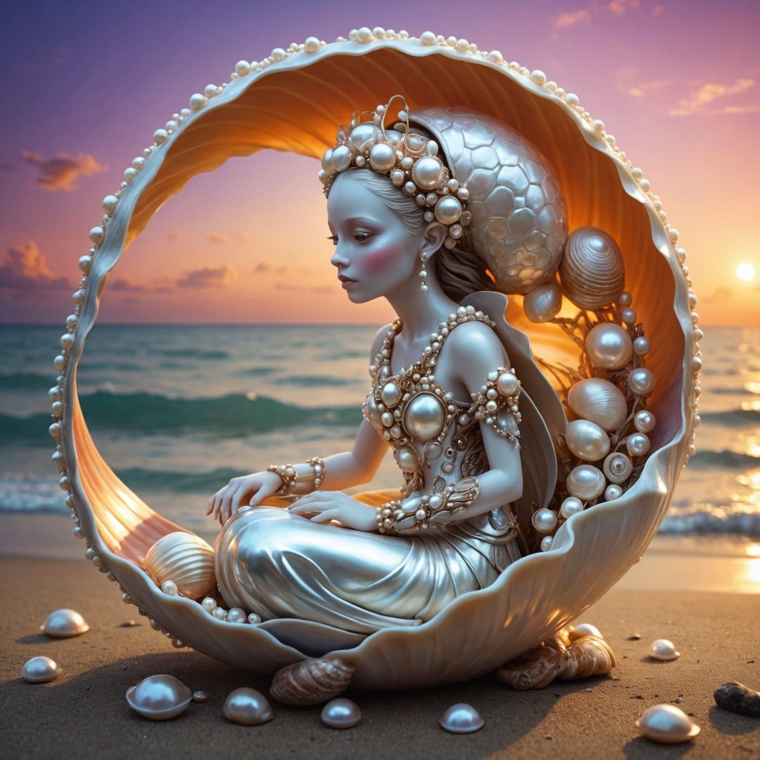 Epic Sunset Pearl Shell Creature Harmony