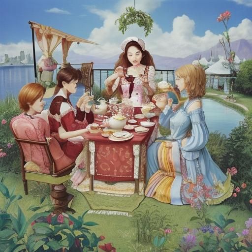 AI Generated Image of a Tea Set