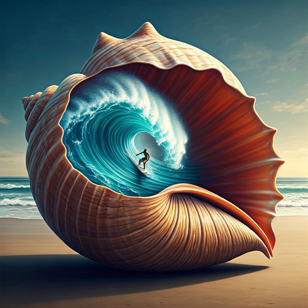 Miniature World Inside Giant Conch Shell