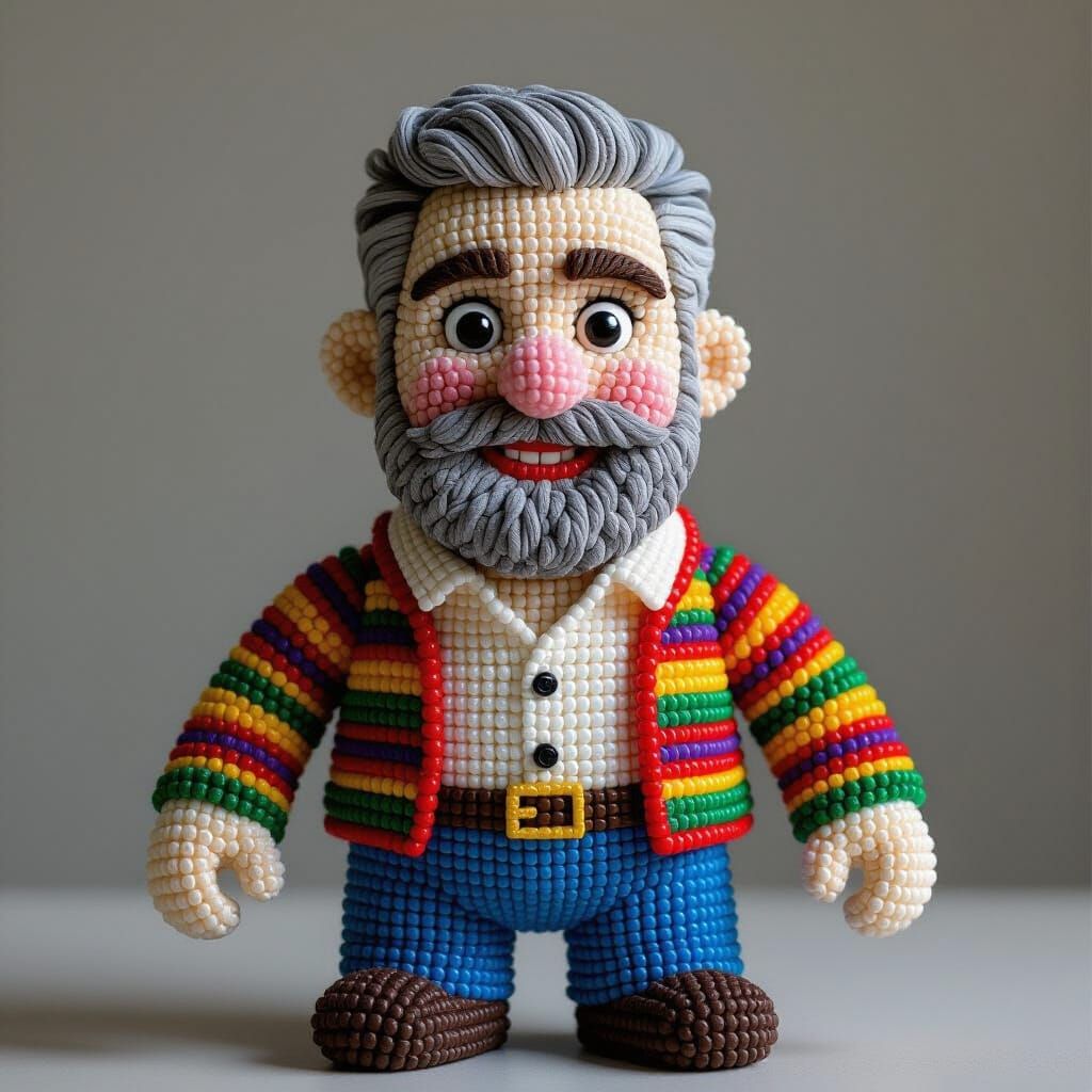 Beaded Italian Man Portrait