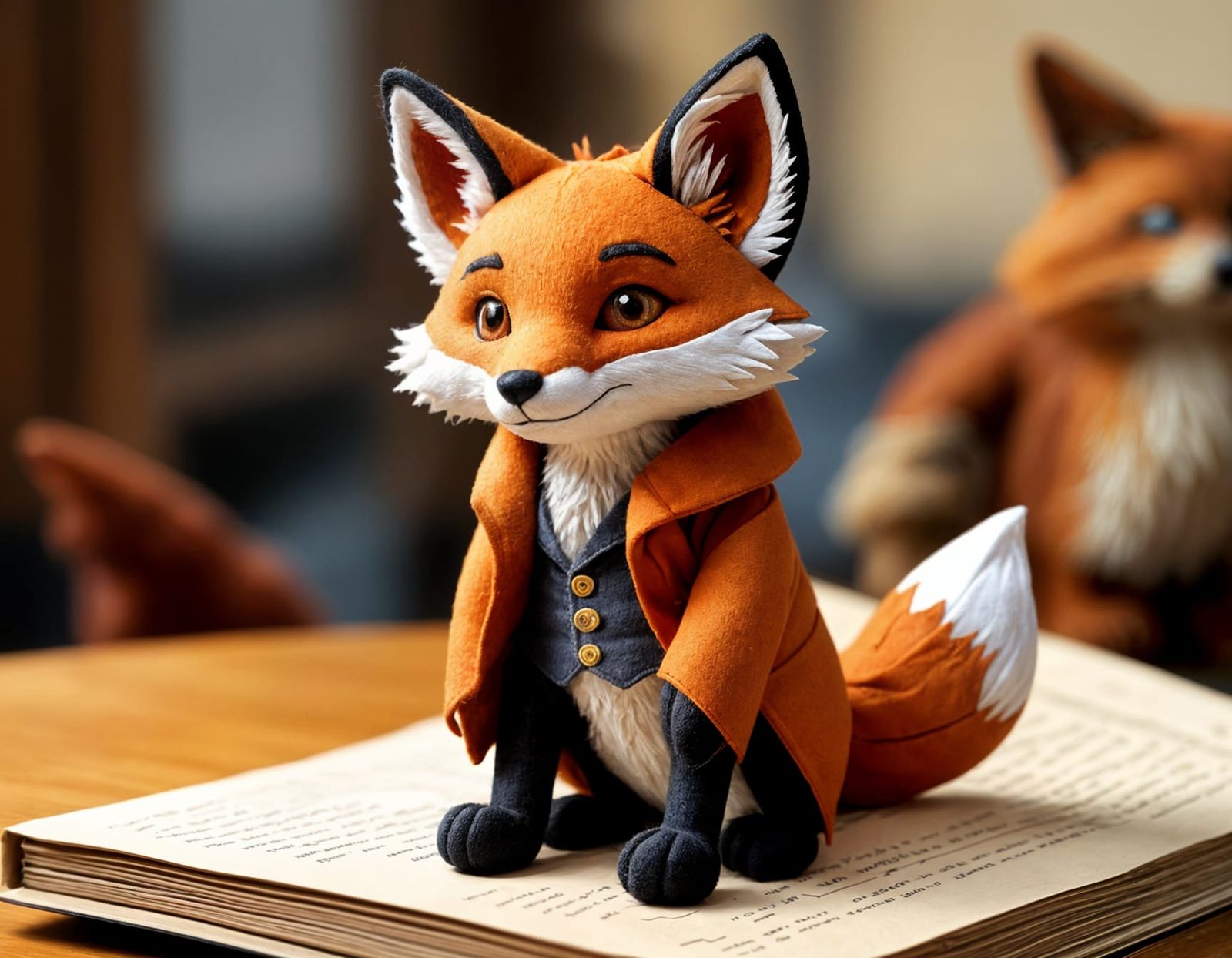 Adorable Felt Fox Plushie: Concept Art Masterpiece