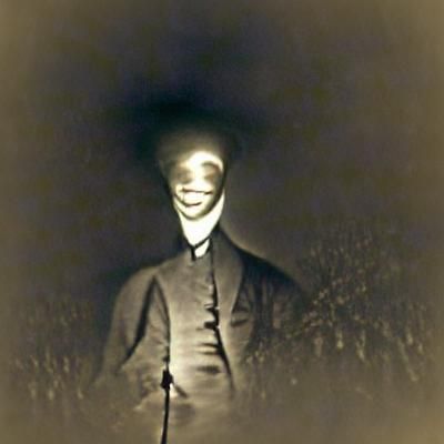 Vintage Photograph of a Smiling Man at Night