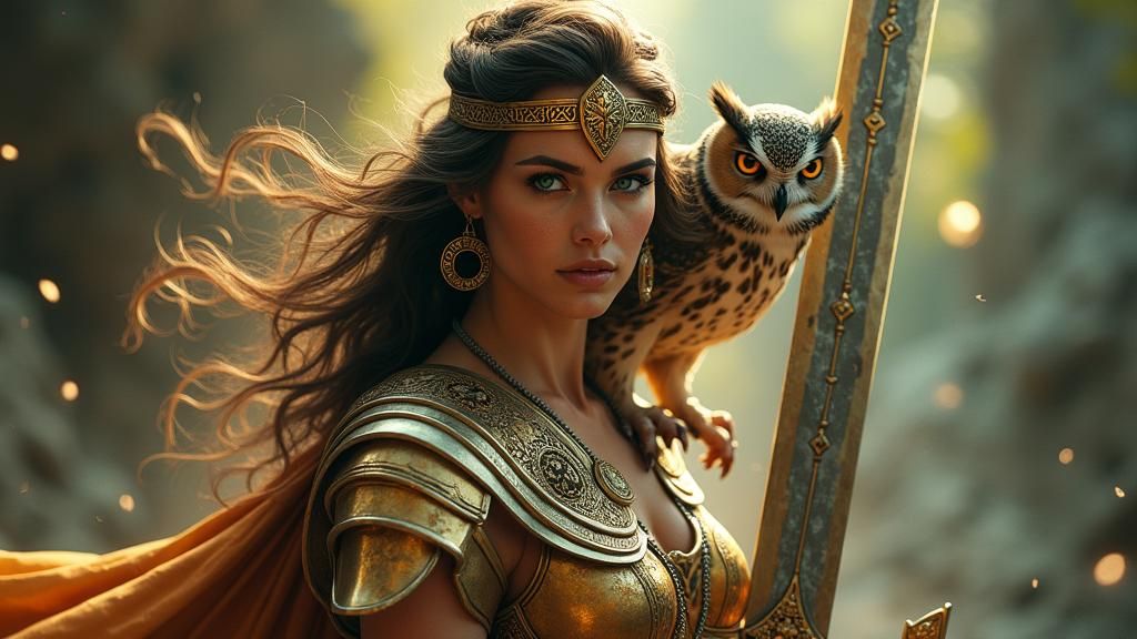 Athena: Goddess of Wisdom in Fantasycore Style