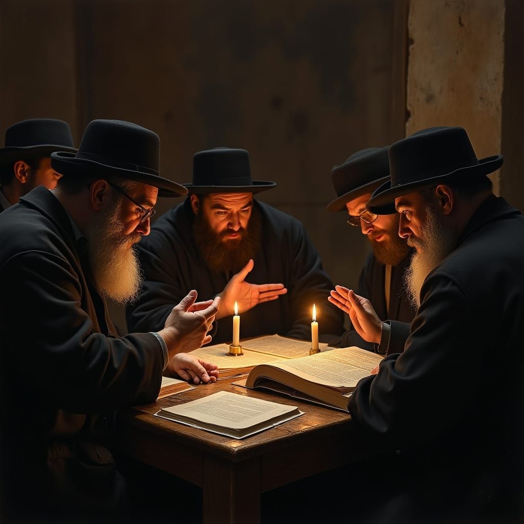 Haredi Scholars Debate Ancient Texts in Candlelit Study