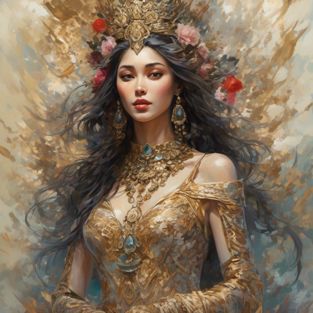 Beautiful Woman with Captivating Indigo Eyes