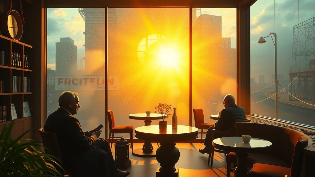 Otherworldly Cafe with Enlightened Masters Amidst Chaos