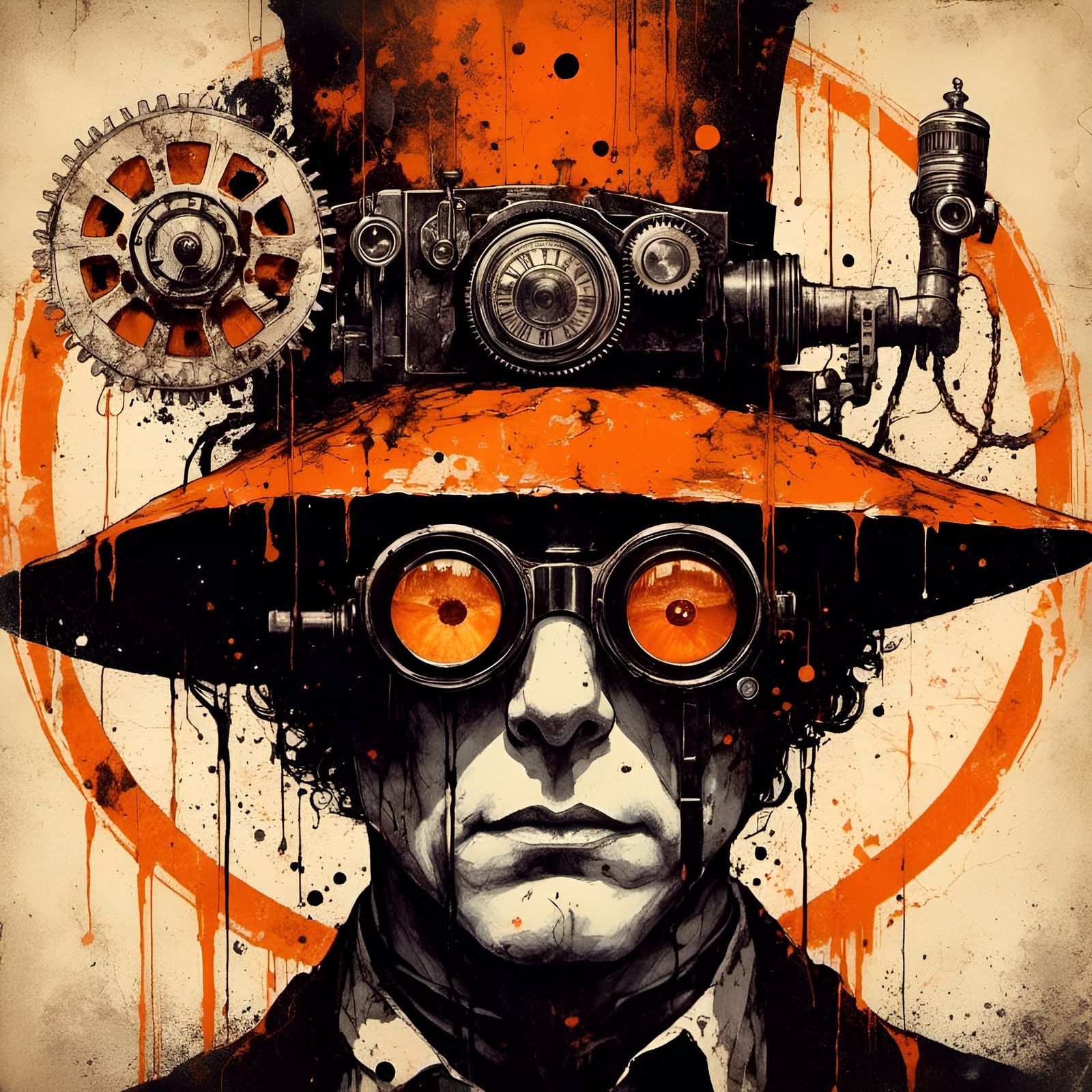 Grindhouse Double Exposure Portrait in Collage Style