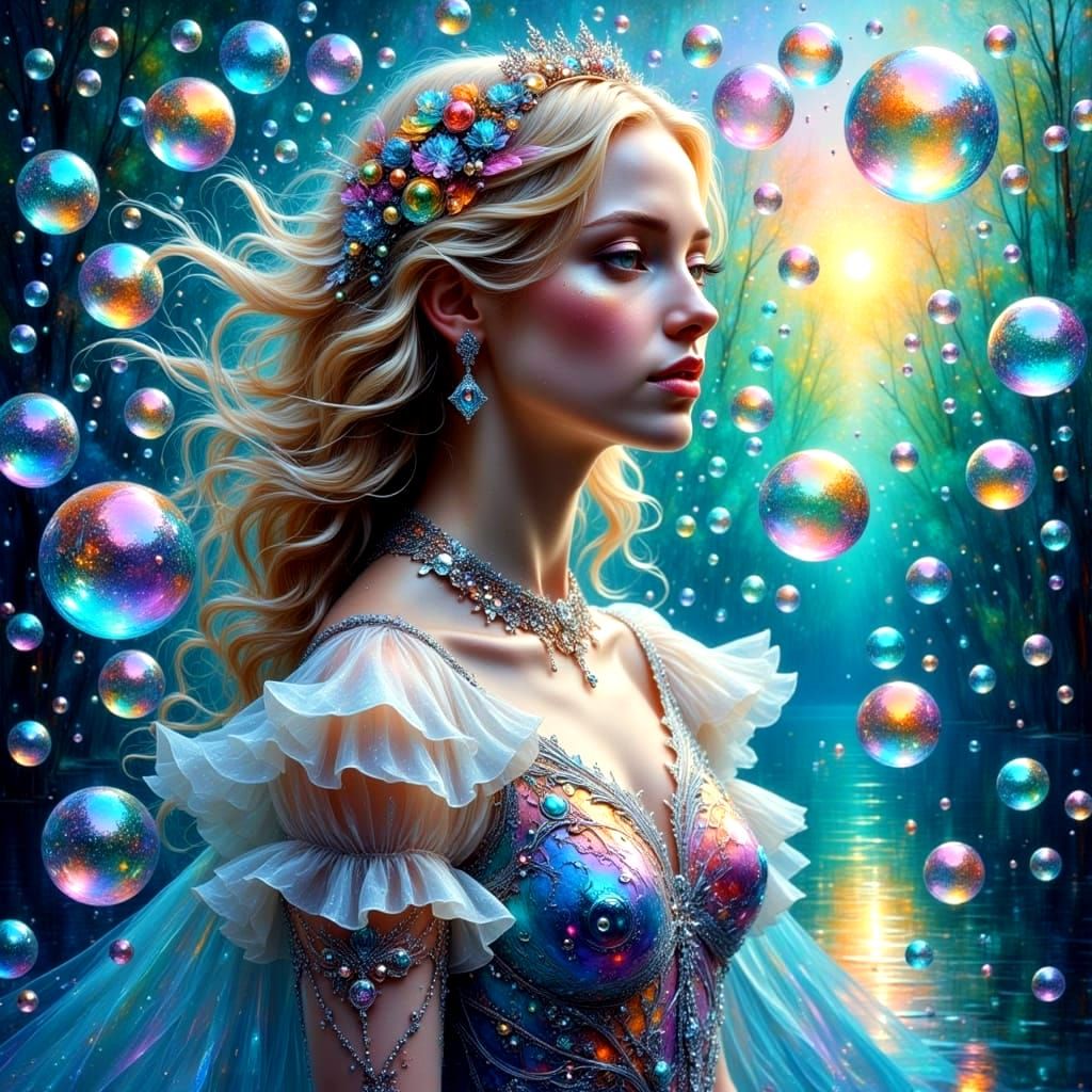 Ethereal Dreamscapes: Lady of the Lake in Art Nouveau Style ...