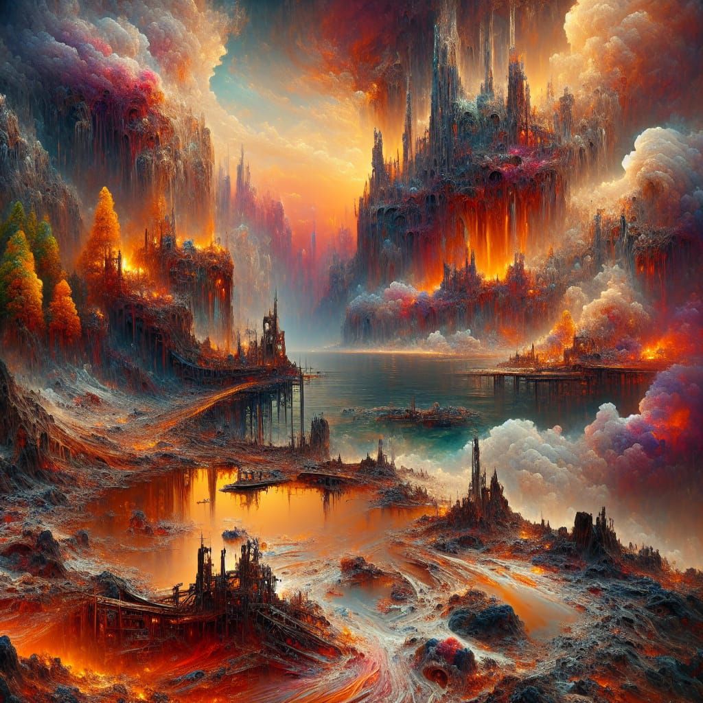 Ecosystem Devastation in a Fantasy Landscape