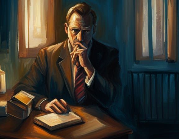 Sinister Figure Lost in Thought: Dark Fantasy Art