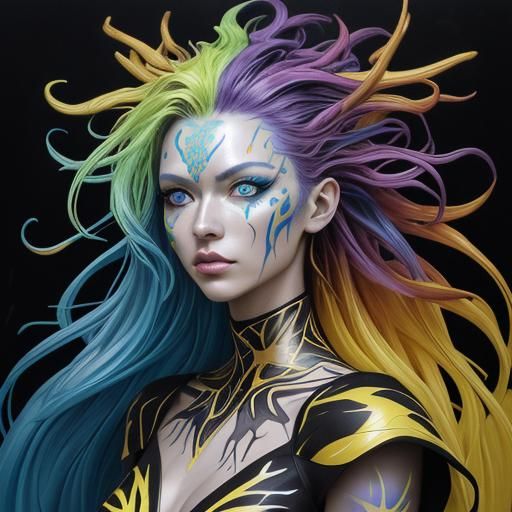 Bioluminescent Humanoid Tree in Fantasy Expressionism