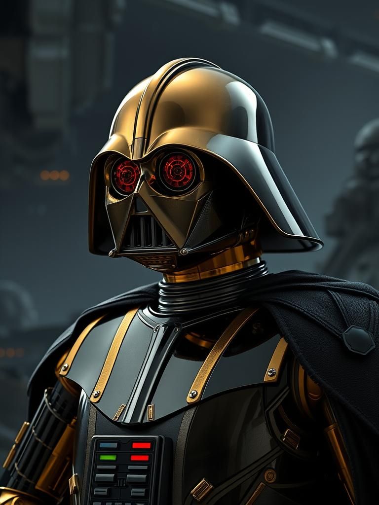 C-3PO as Darth Vader in Dark Star Wars Armor