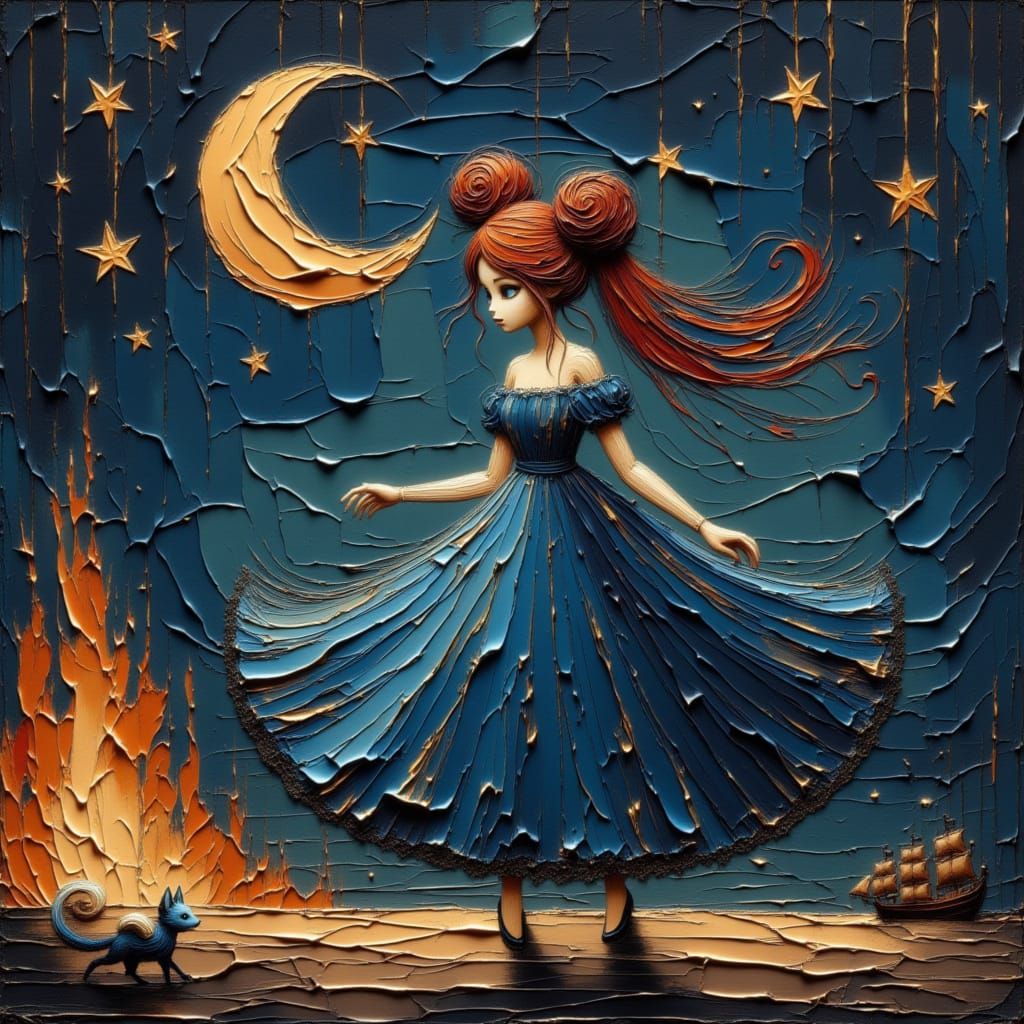 Gypsy Dancer Bathed in Moonlight