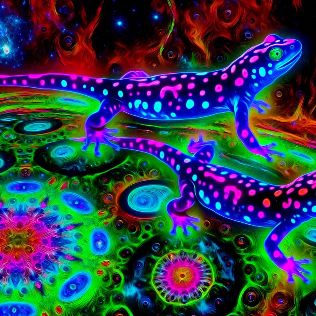 These Neon Smashed Faced Newts VI