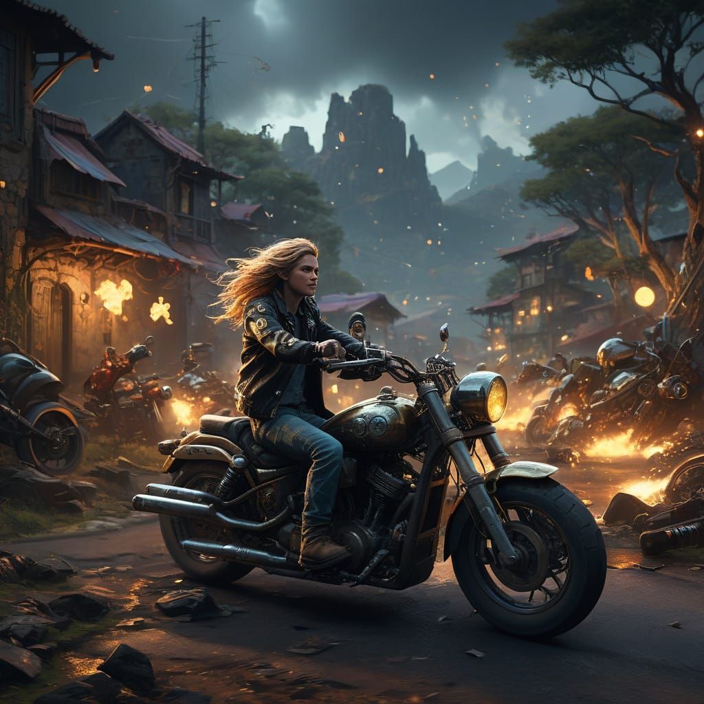 Biker Couple Rides into Texas Hill Country Party in Style