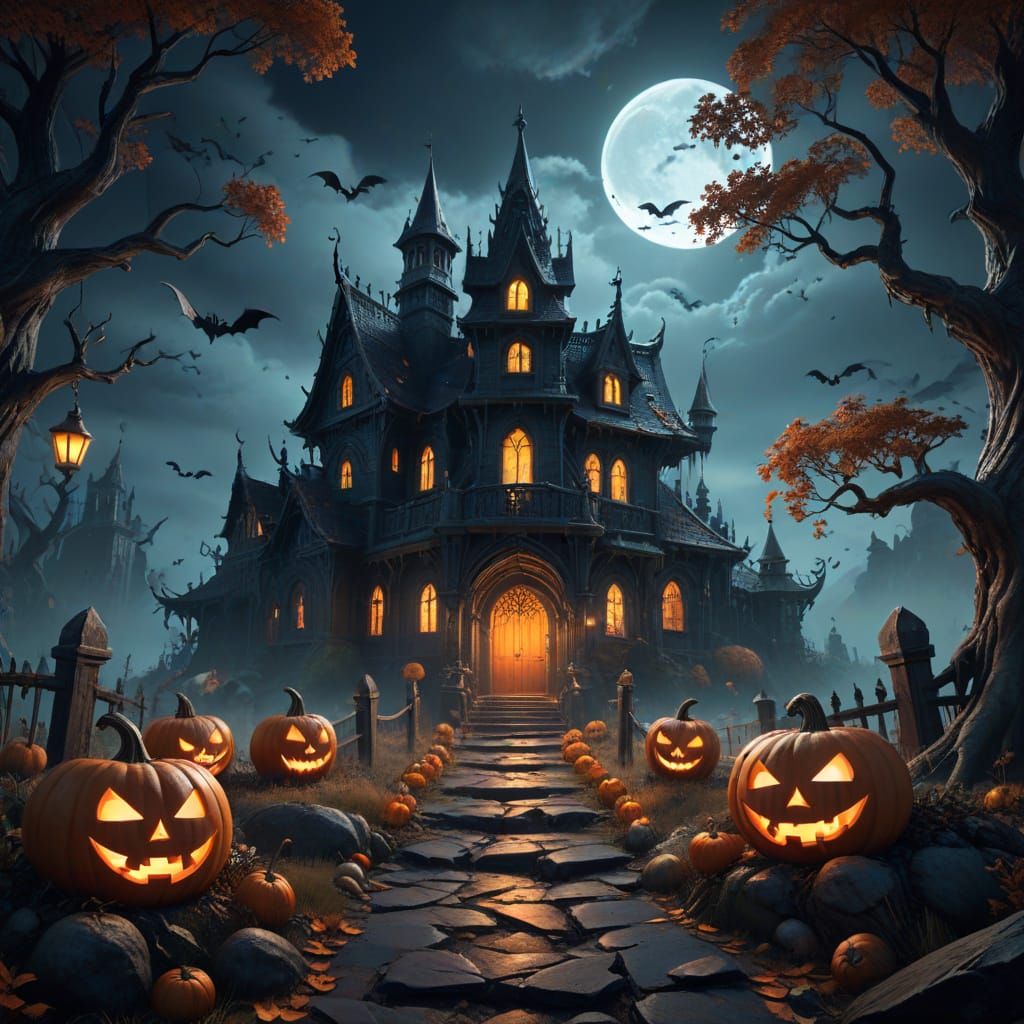 Halloween Fantasy Art: Deep Color Matte Painting