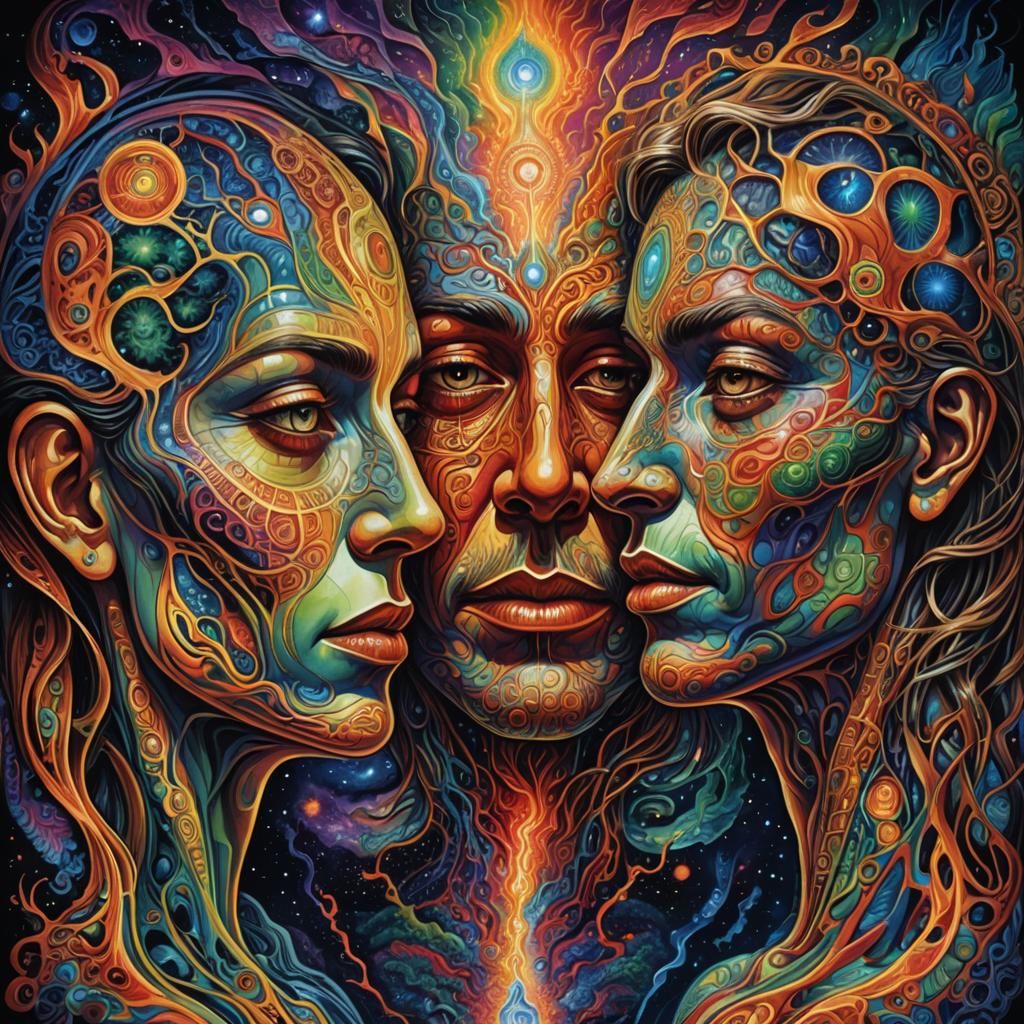 Psychedelic Duality: A Spiritual Digital Painting