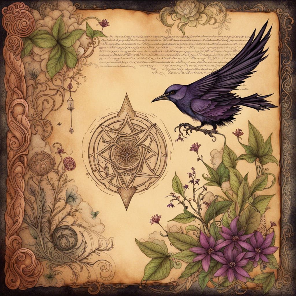 Fantasy Witch's Garden Notebook Page