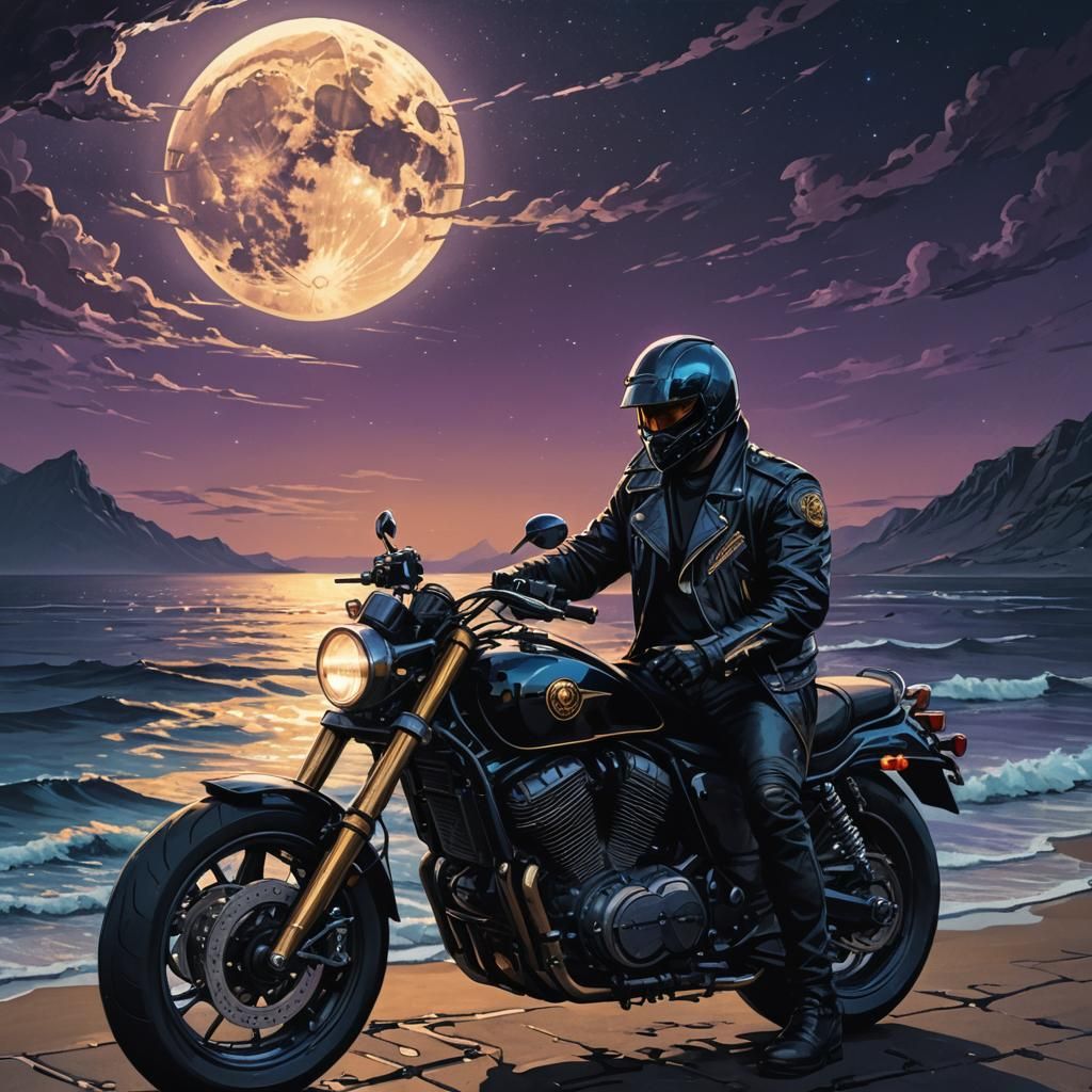 Motorcycle Concept Art in Dark Fantasy Style