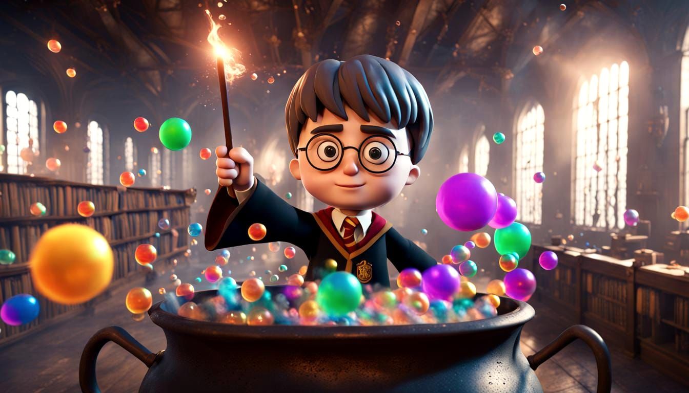 Harry Potter's Bubbling Cauldron, Detailed Matte Painting