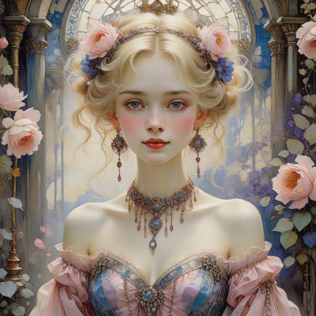 Ethereal Lady in Whimsical Wonderland