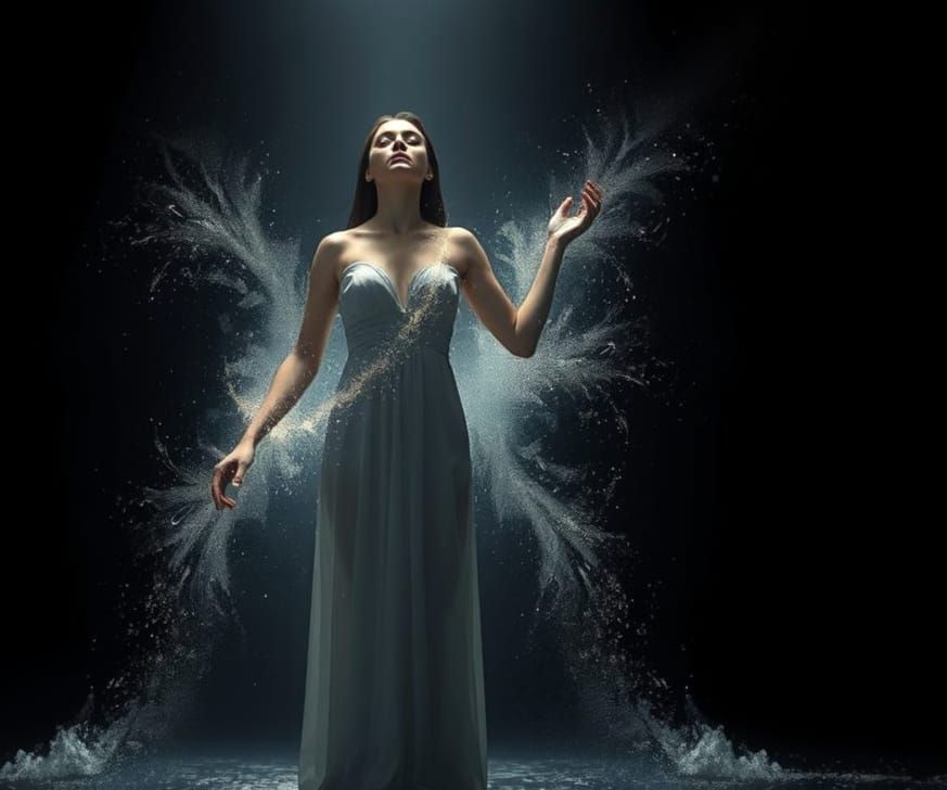 Serenely Transcending Mortality in Ethereal Digital Art