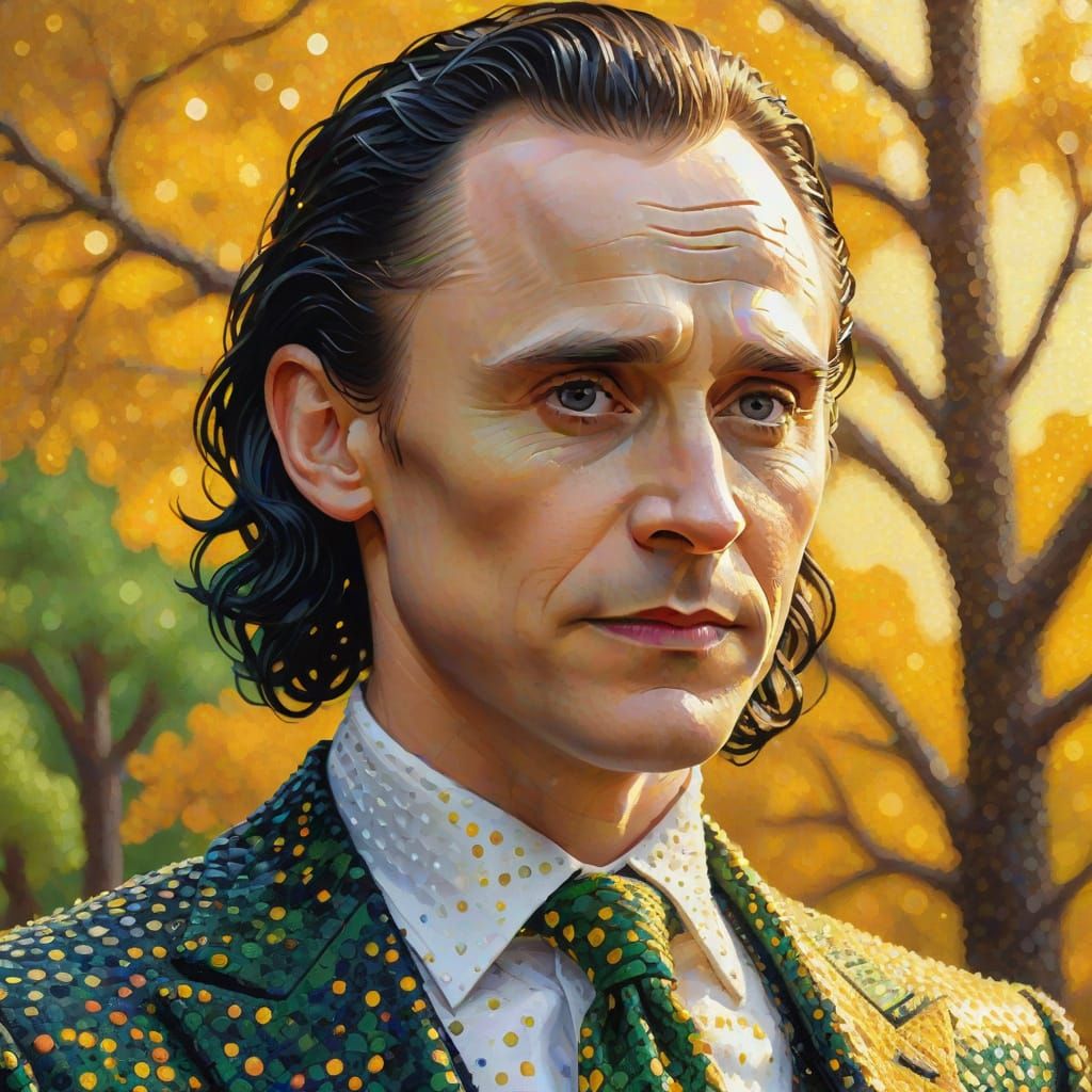 Loki Portrait in Georges Seurat Style