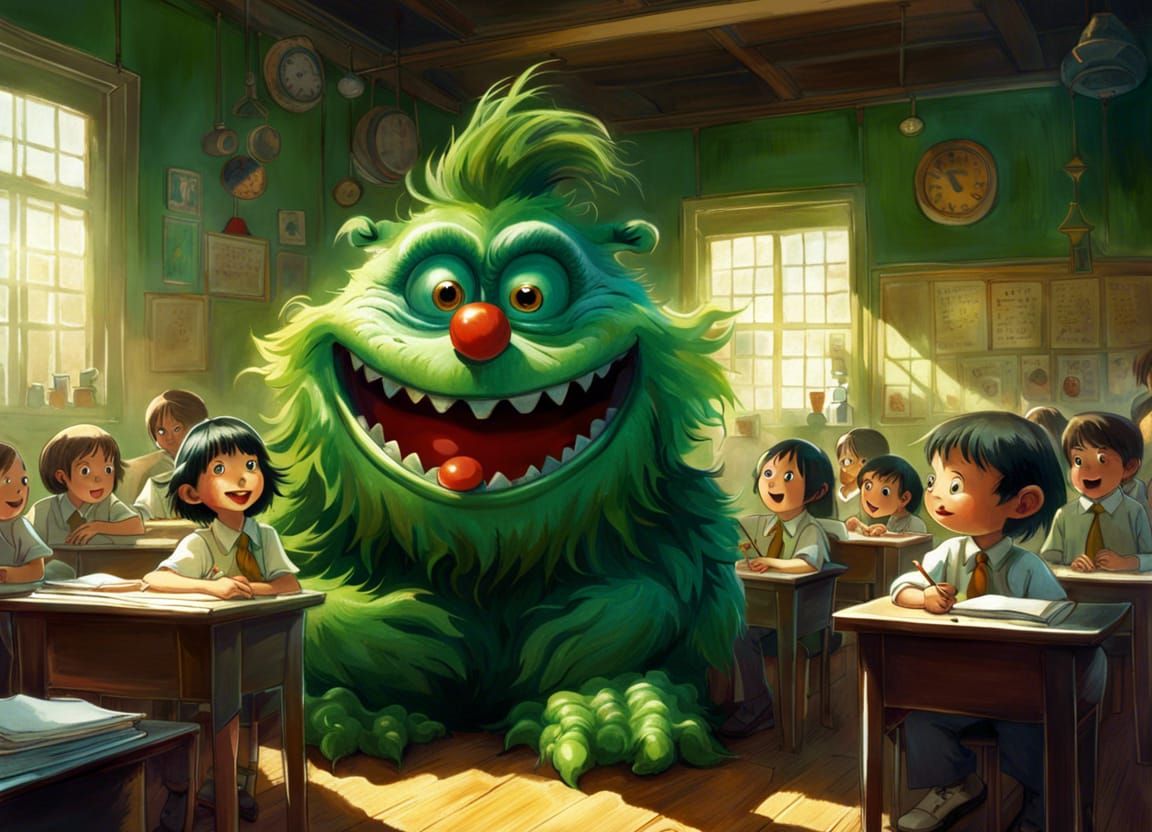 Green Monster's First Day of School
