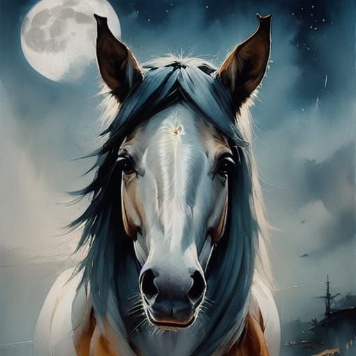 Ethereal Abandoned Horse in a Melancholic Landscape