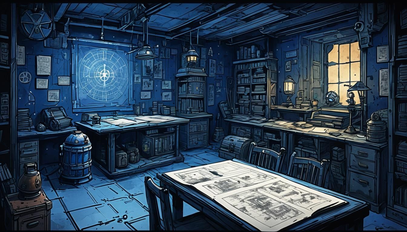 Warhammer 40k Blueprints in Watercolor Illustration