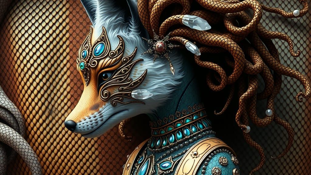 Foxyatra: Cleopatra-Fox Fusion in Bio-Organic Suit