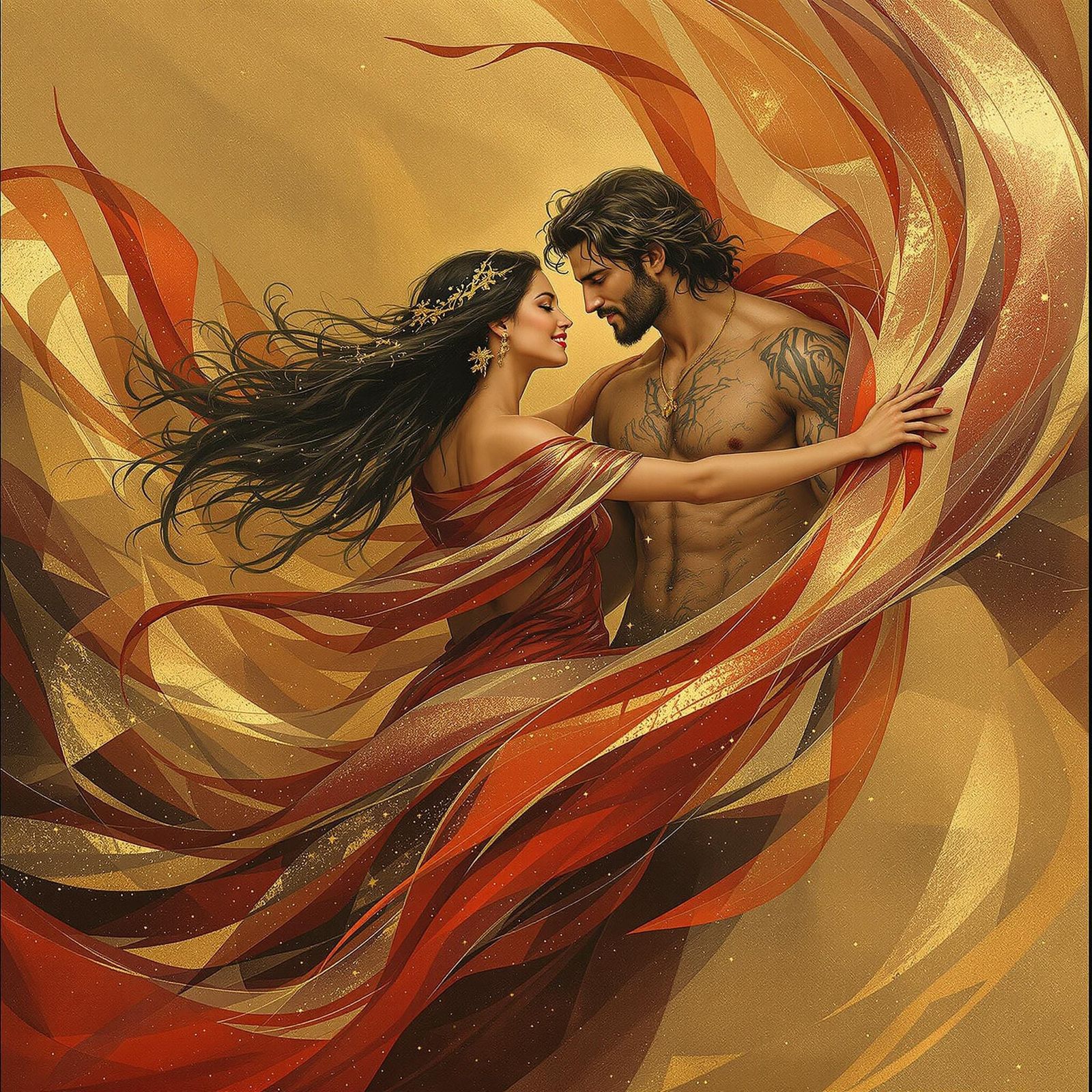 Sensual Religious Iconography of Forbidden Temptation