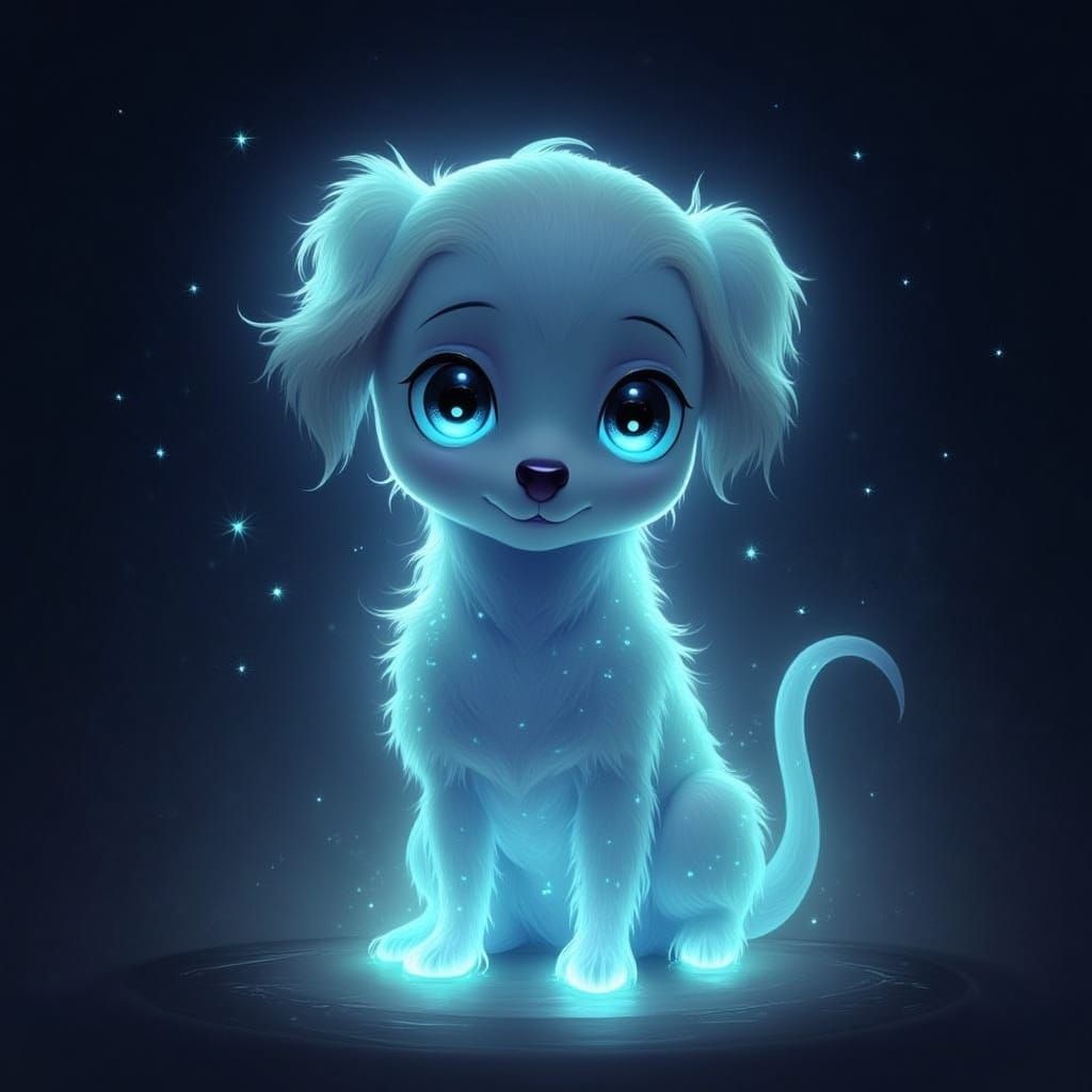 Ethereal Glowing Puppy of Light Motes