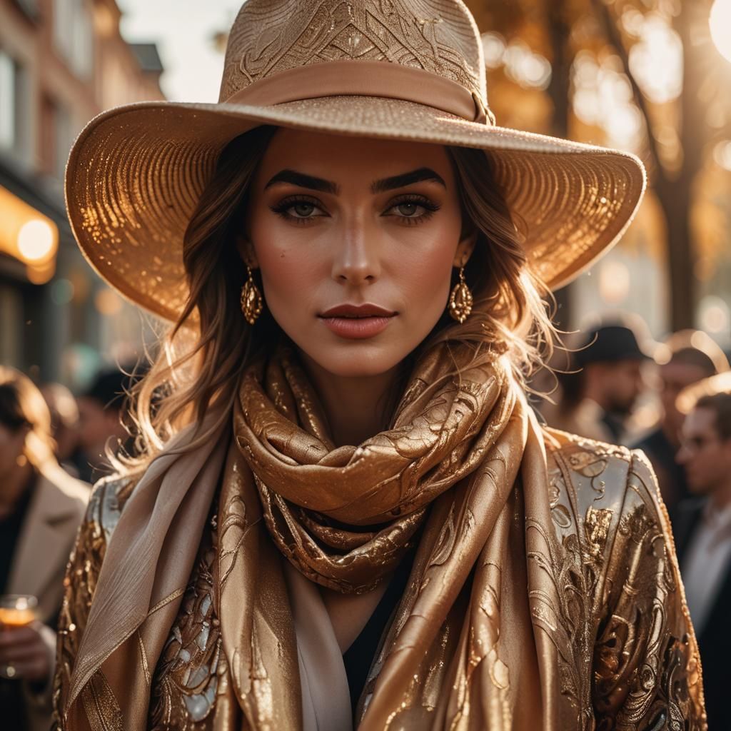 Stylish Partygoer in Double Exposure Photography