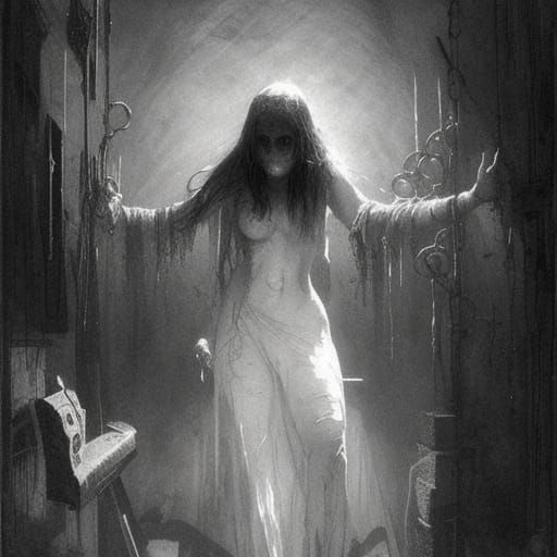 Acid Horror Girlfriend in Doré Style