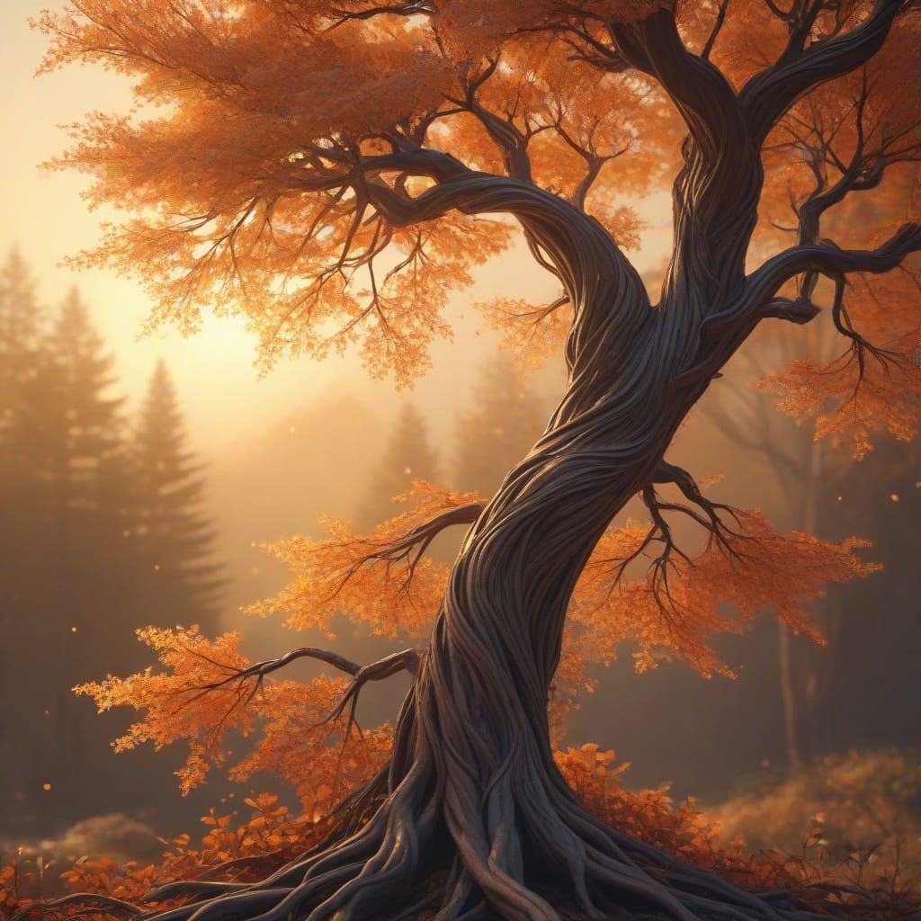 Whimsical Tree of Dreams in Ethereal Glow