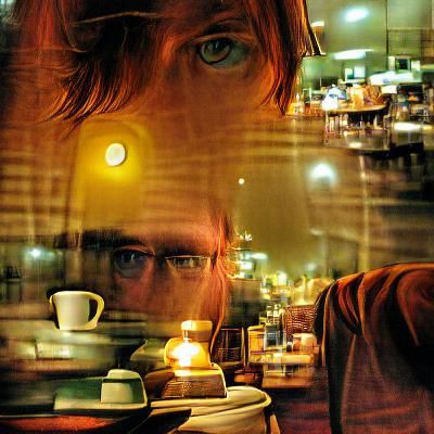 Night Cafe Self Portrait in Post-Impressionist Style