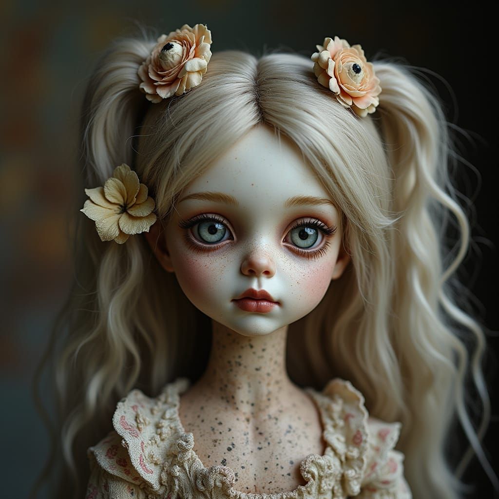 Vintage Dolls with Wide, Haunting Eyes