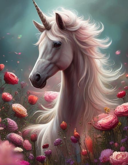 Realistic portrait of a unicorn