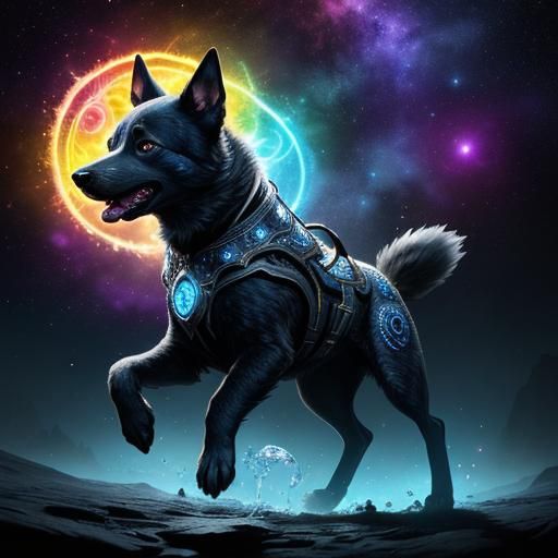 Blue Heeler Dog Plays Catch on Alien Planet