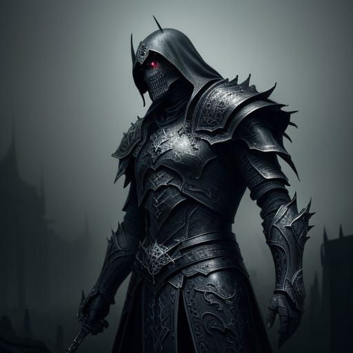 Cinematic Necromonger in Dark, Intricately Crafted Armor