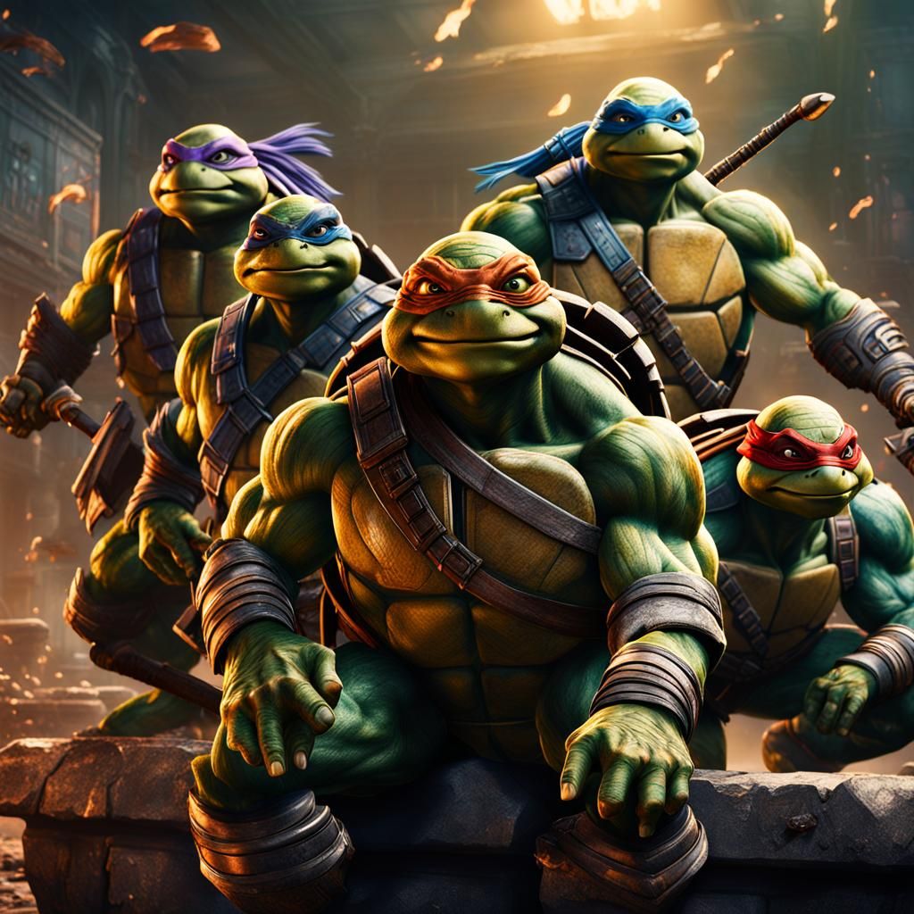 Ninja Turtles Matte Painting in 8K Resolution