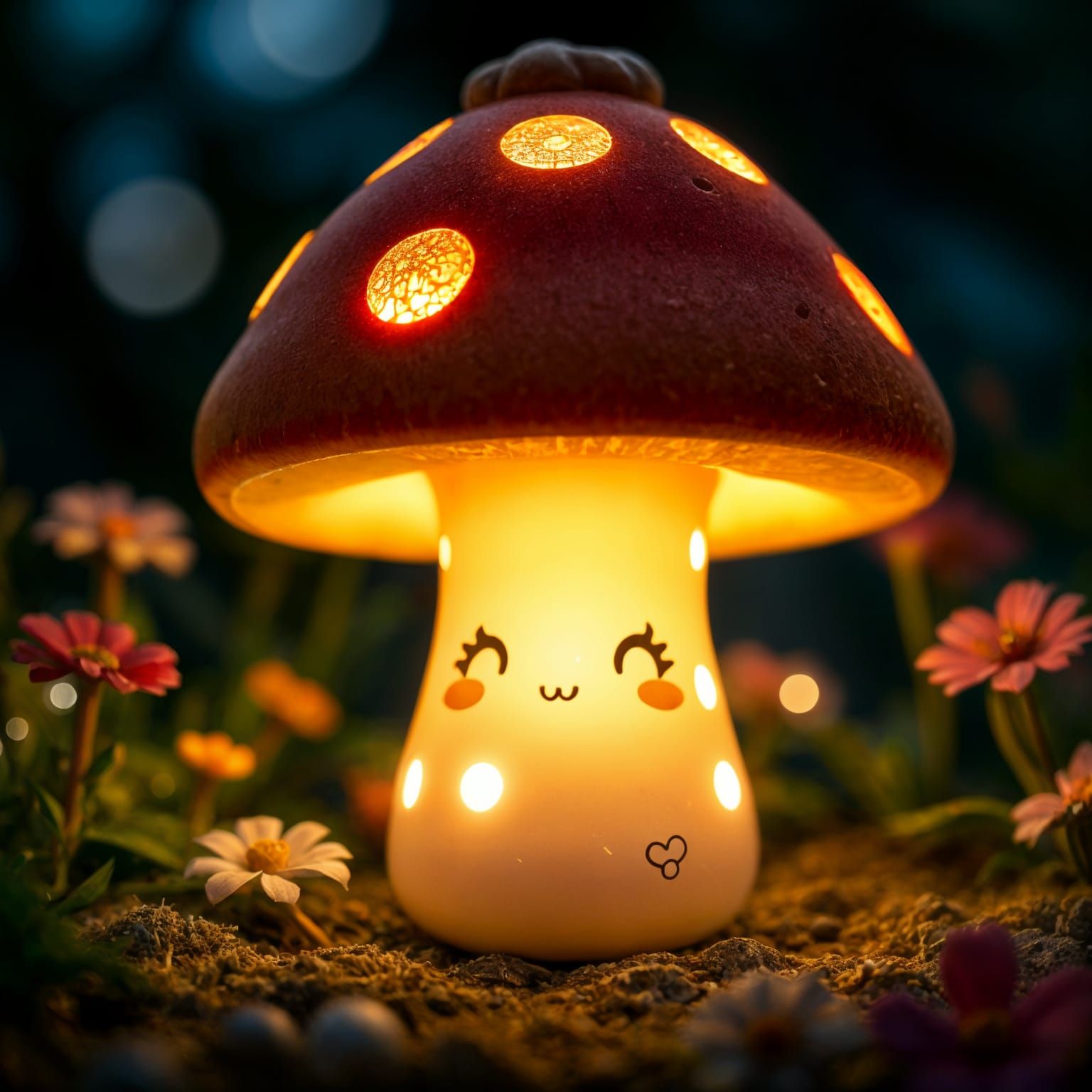 Chibi mushroom lamp