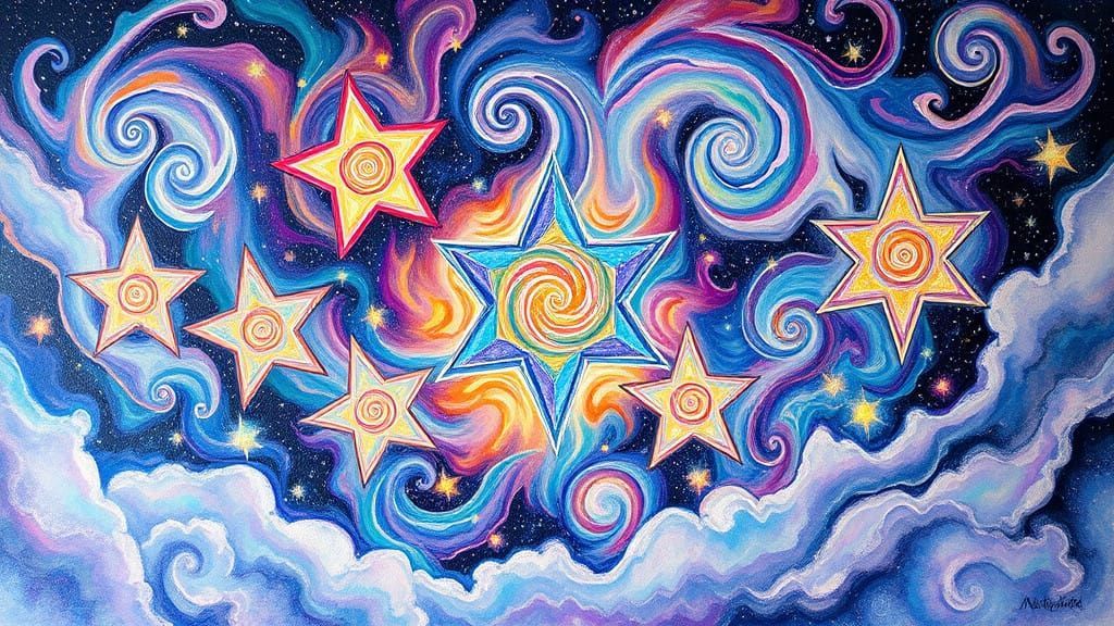 Cosmic Explosion in Vibrant Iridescent Hues