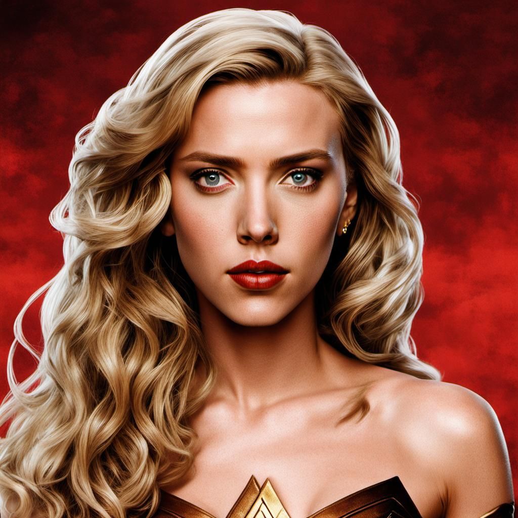 Blonde Superhero Portrait with Inviting Eyes