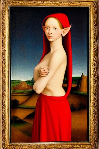 Renaissance Elf Goddess in Tempera Style