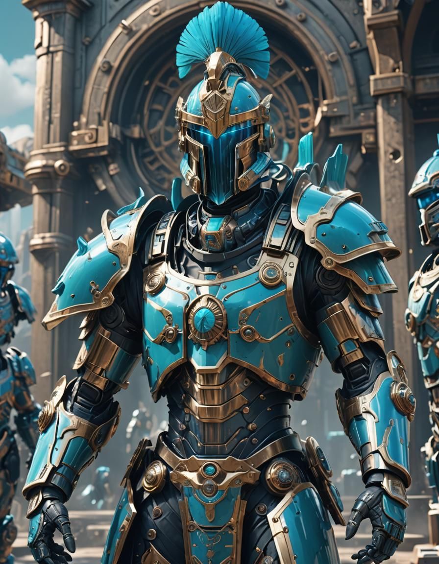 Clockwork Soldier in Sci-Fi Armor, 8K Render