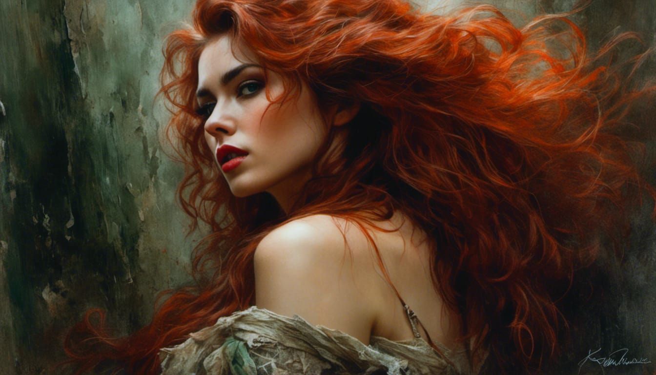 Stunning Portrait of Woman with Red Hair