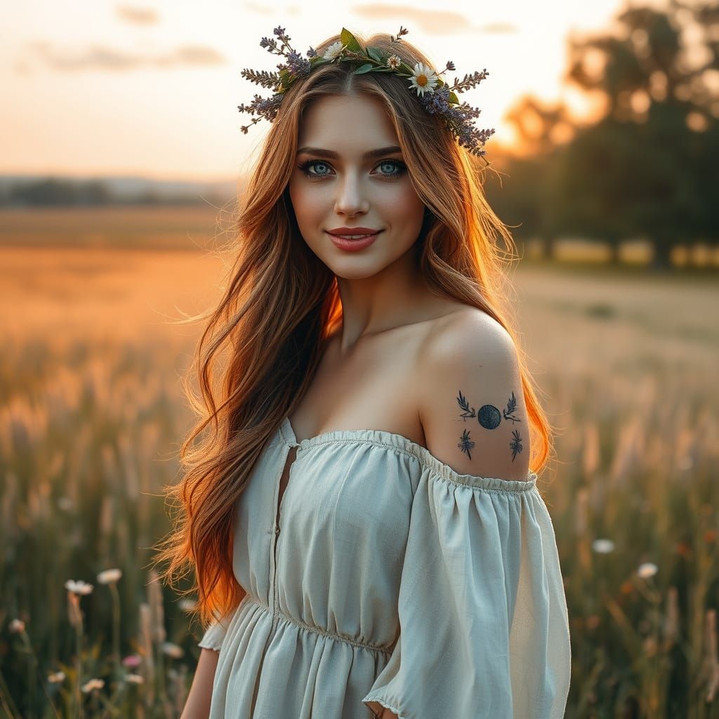 Ethereal Woman Portrait in Digital Art Style